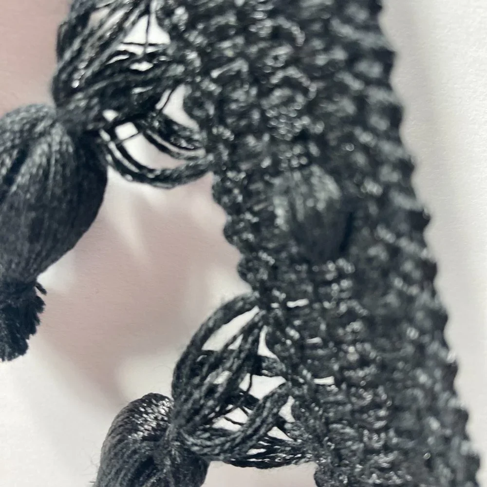 Black Tassel Fringe Trim 2 1/4